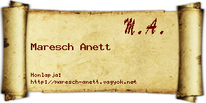 Maresch Anett névjegykártya